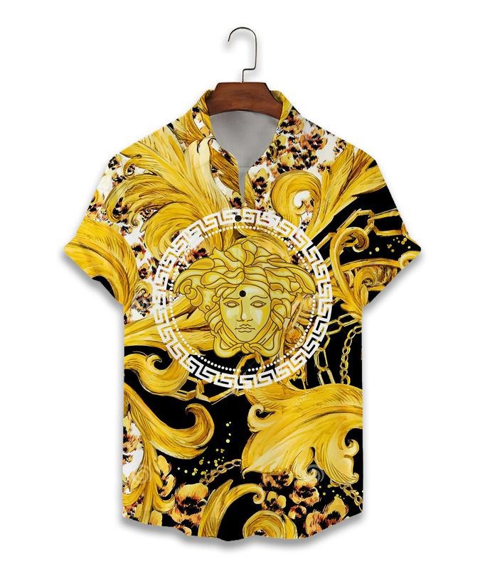 Versace luxury hawaiian shirt short set 2 Hawaii Shirt Shorts & Flip Flops