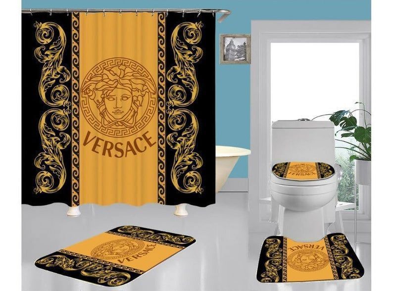Versace type 22 shower curtain waterproof luxury bathroom mat set hot 2023 30 Bathroom Accessory Sets