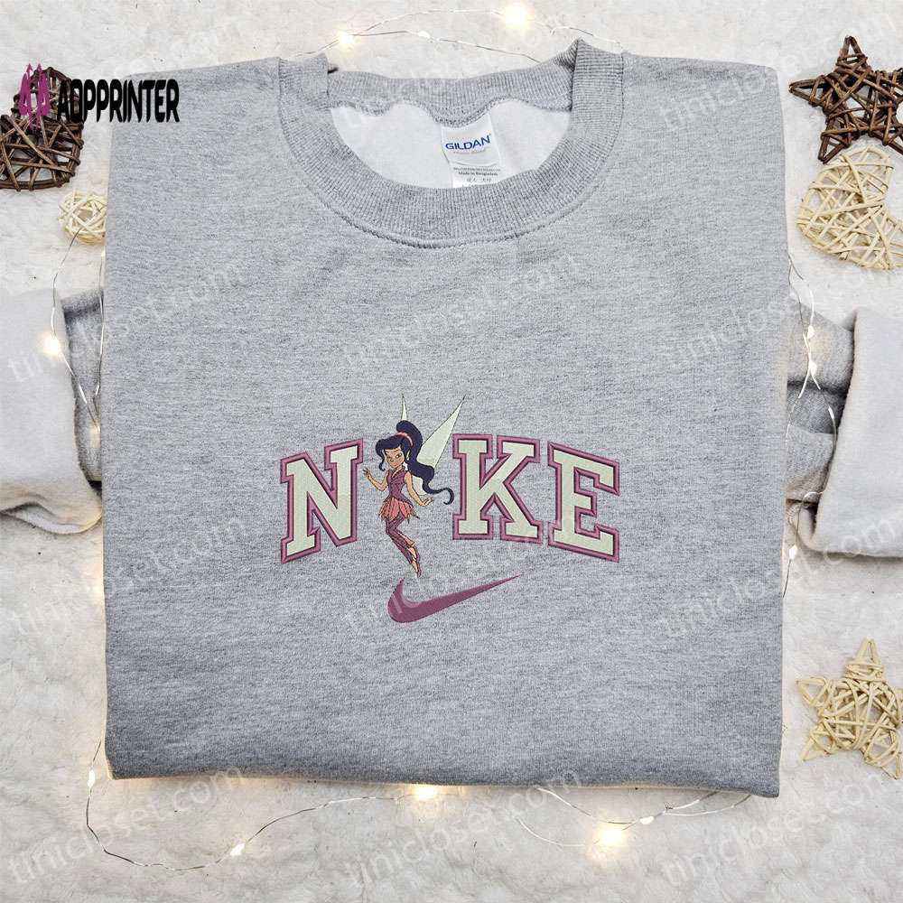 Vidia x nike embroidered sweatshirt tinker bell disney shirt – the best gift Embroidered Shirt