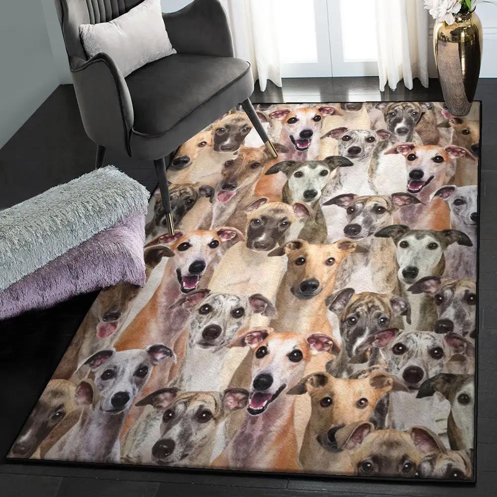 Whippet dog washable area rugs, you will have a bunch of whippets gs cl rug Rectangle Rug