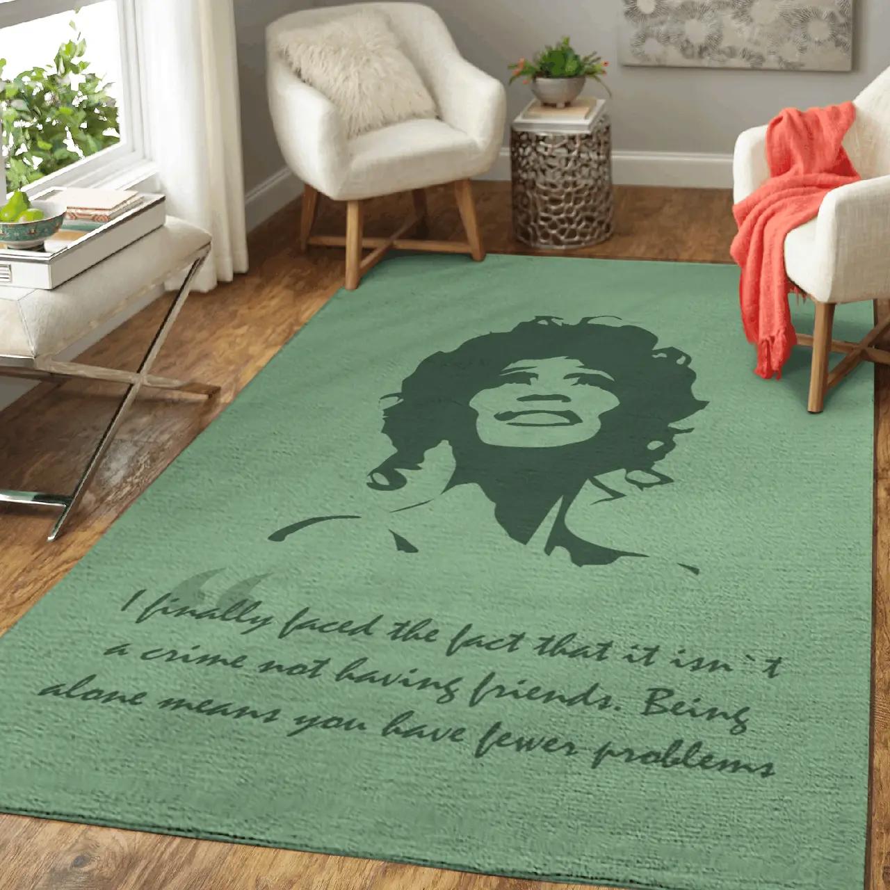 Whitney houston quotes i finally faced the fact for fans area rug rug regtangle carpet floor decor home decor Rectangle Rug
