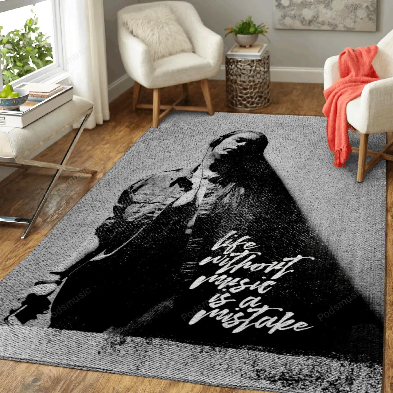 Without music photography art for fans area rug living room carpet rug regtangle carpet floor decor home decor Rectangle Rug