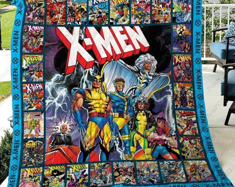 X-men fleece blanket, x-men characters throw blanket for couch sofa, birthday gifts for kids Quilt Blanket