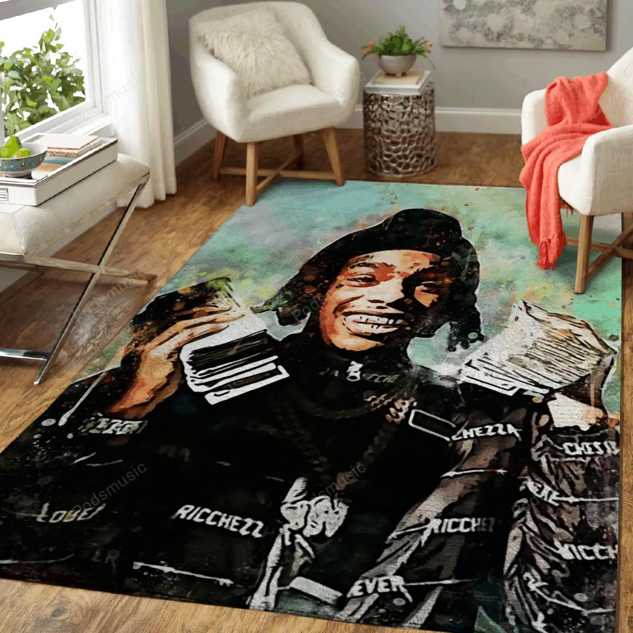Ynw melly rapper music world art for fans area rug living room carpet rug regtangle carpet floor decor home decor Rectangle Rug