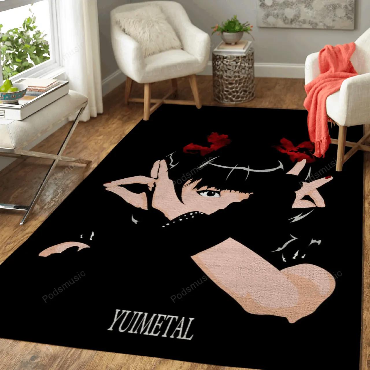 Yuimetal babymetal music art for fans area rug living room carpet rug regtangle carpet floor decor home decor Rectangle Rug