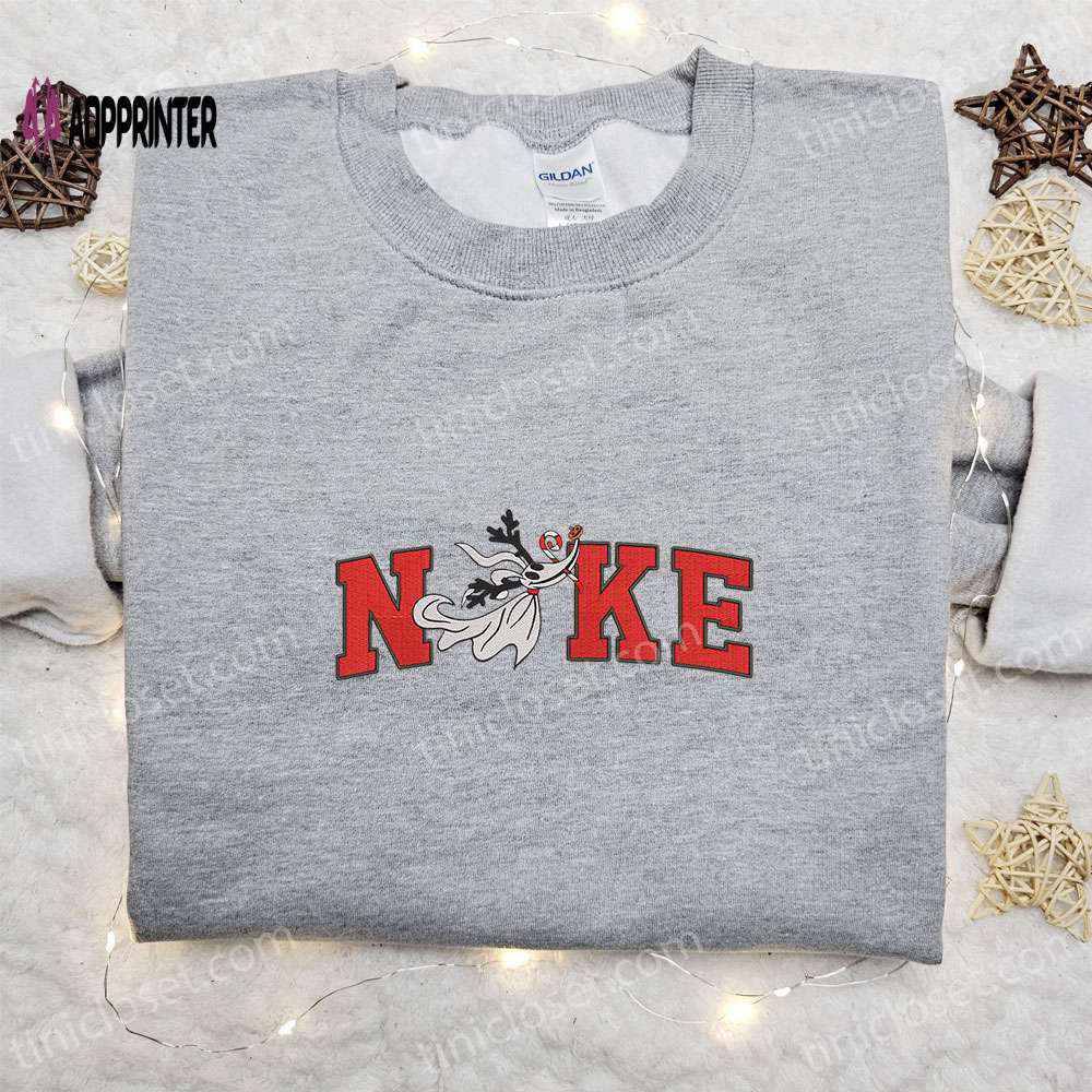 Zero candy cane x nike embroidered sweatshirt: perfect christmas gift for family Embroidered Shirt