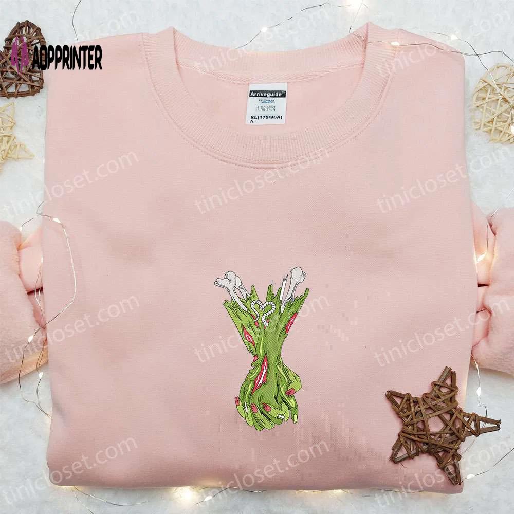 Zombie holding hands embroidered sweatshirt – valentine’s day hoodie best halloween gift ideas Embroidered Shirt