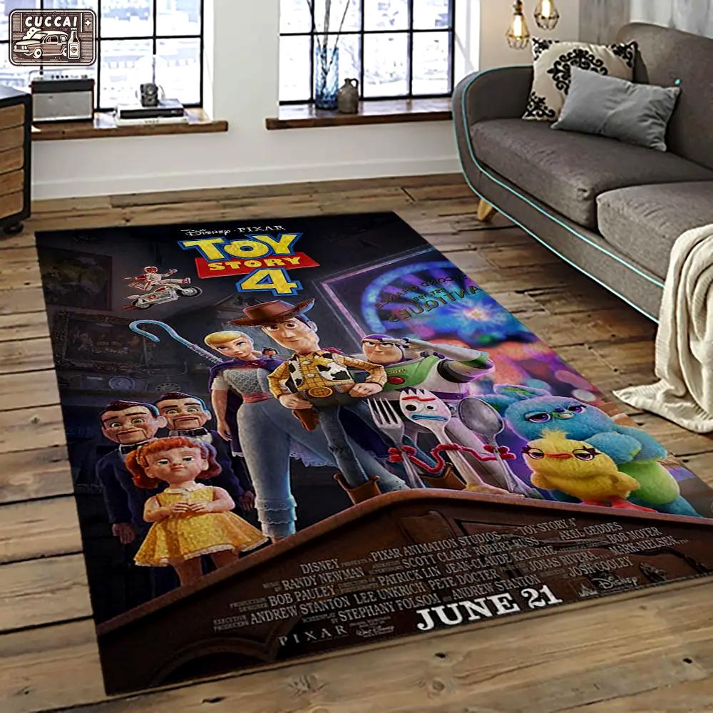 A toy story characters cartoon movie carpet rectangle area rug for living room bedroom decor ats33 Rectangle Rug