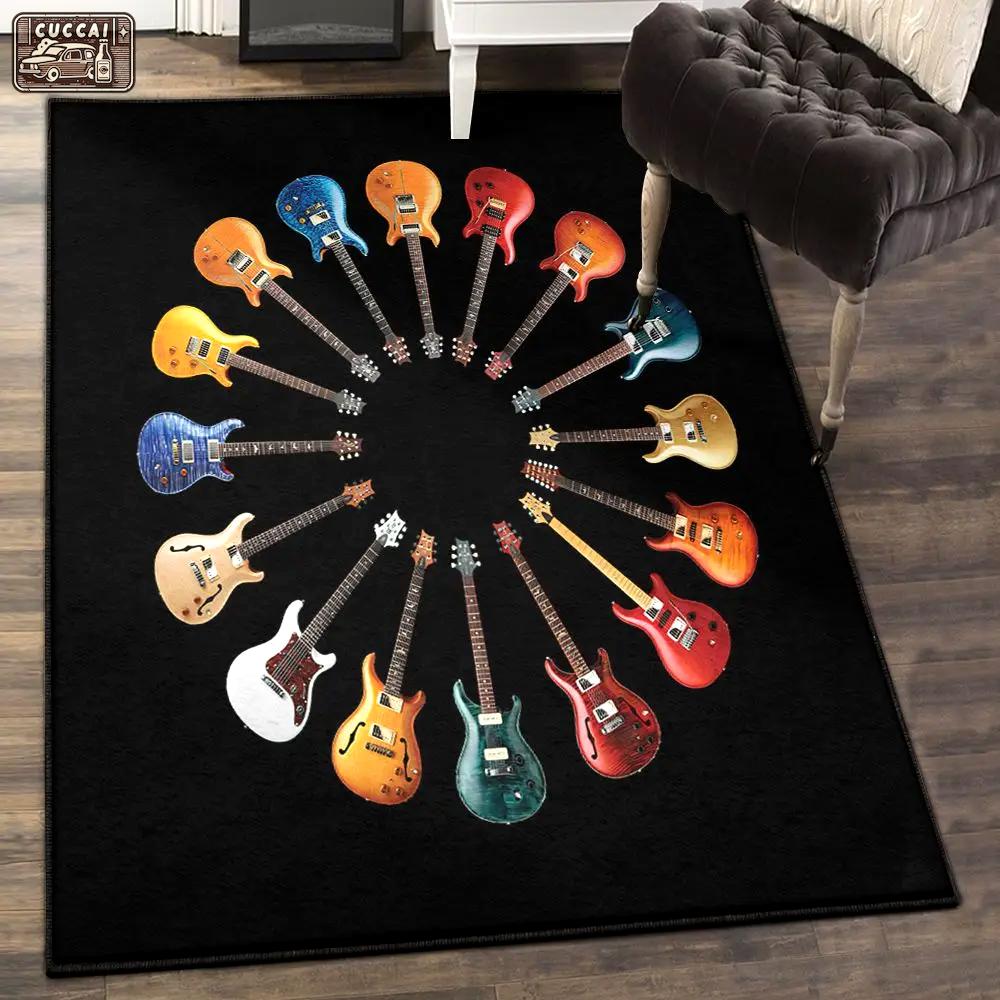 Acoustic electric guitar living room rugs, guitar rug Rectangle Rug
