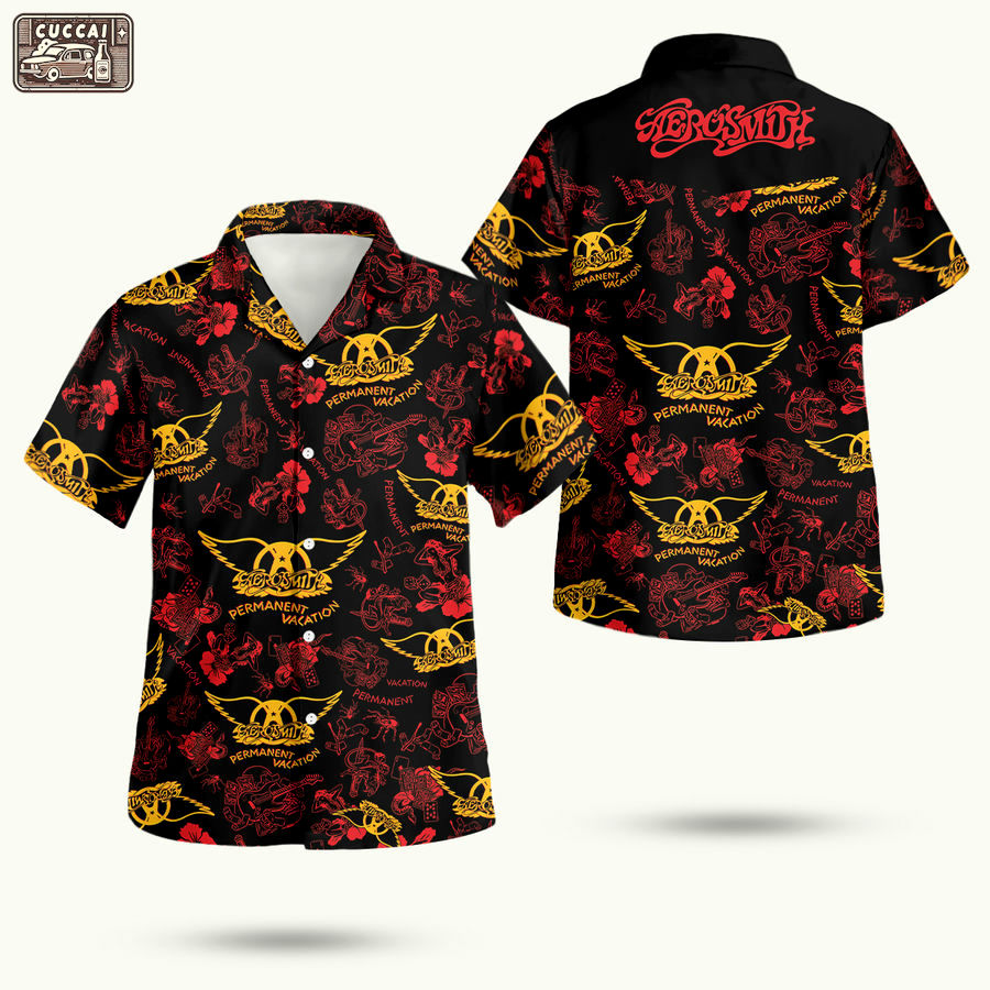 Aerosmith permanent vacation hawaiian shirt Hawaii Shirt Shorts & Flip Flops