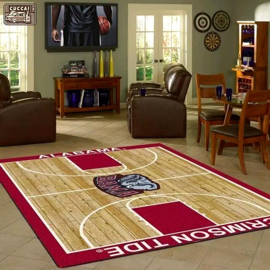 Alabama crimson tide rugs ncaa living room carpet basketball court ofd 28117 Rectangle Rug