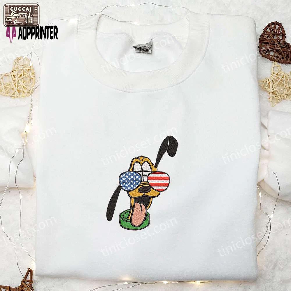 American pluto embroidered shirt: disney national day gift Embroidered Shirt