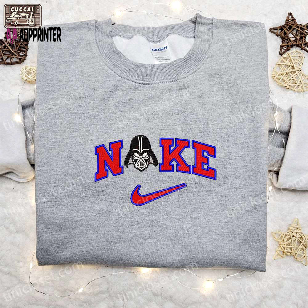 Anakin skywalker helmet x nike embroidered shirt – star wars & nike inspired tee Embroidered Shirt