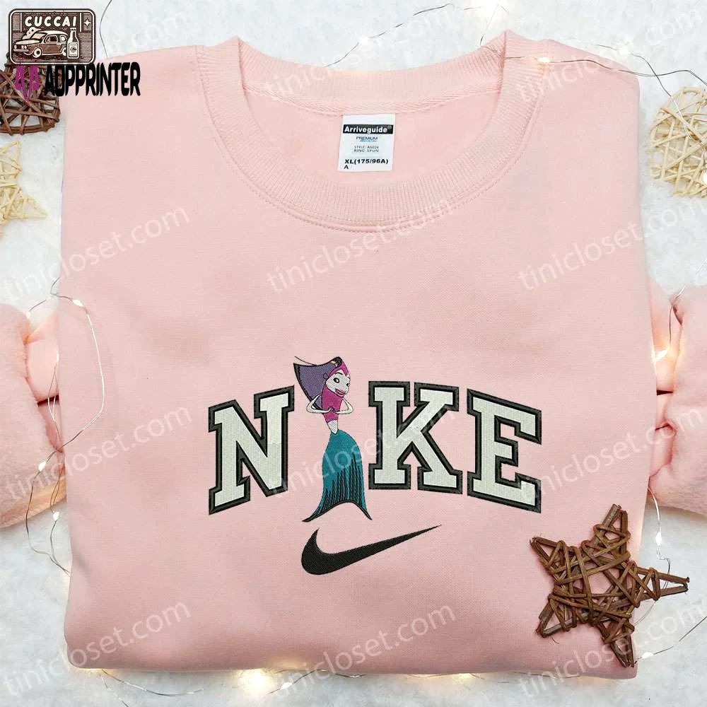 Angie x nike cartoon hoodie shark tale & nike inspired embroidered shirts: trendy & unique collection Embroidered Shirt