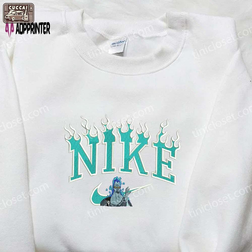 Angry hades x nike embroidered shirt: disney inspired nike shirt Embroidered Shirt