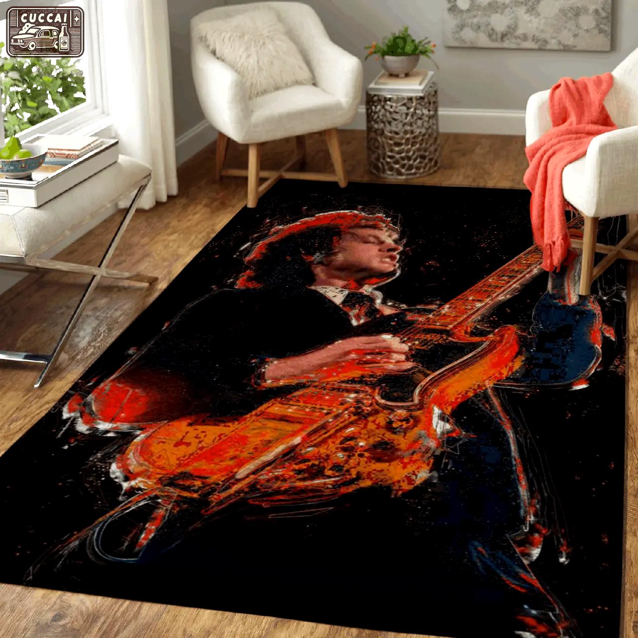Angus young ac dc band music art for fans area rug area rug living room carpet rug regtangle carpet floor decor home decor Rectangle Rug