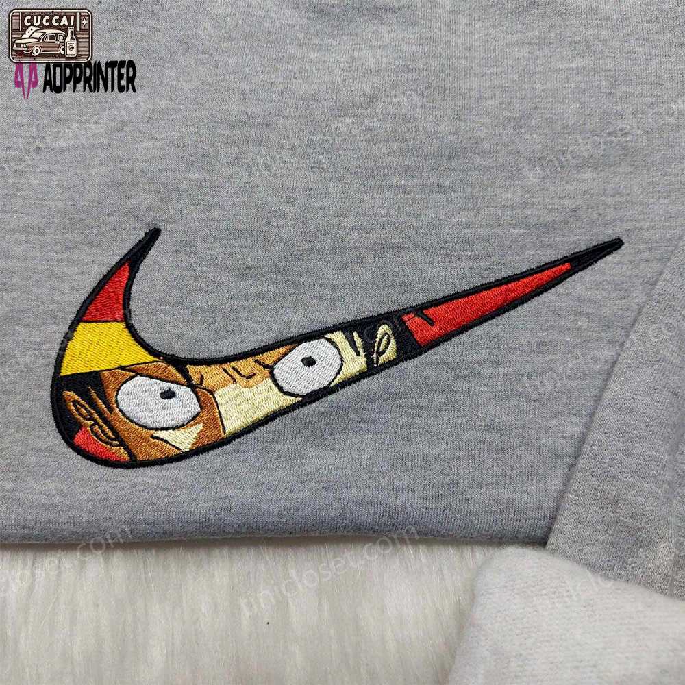 Anime embroidered nike hoodie – one piece luffy shirt & sweatshirt Embroidered Shirt