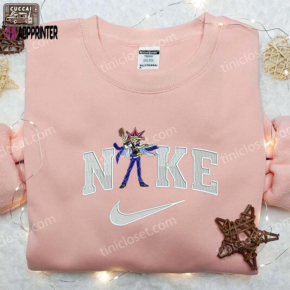 Anime yu gi x nike embroidered hoodie & shirt: stylish nike inspired yu gi oh apparel Embroidered Shirt