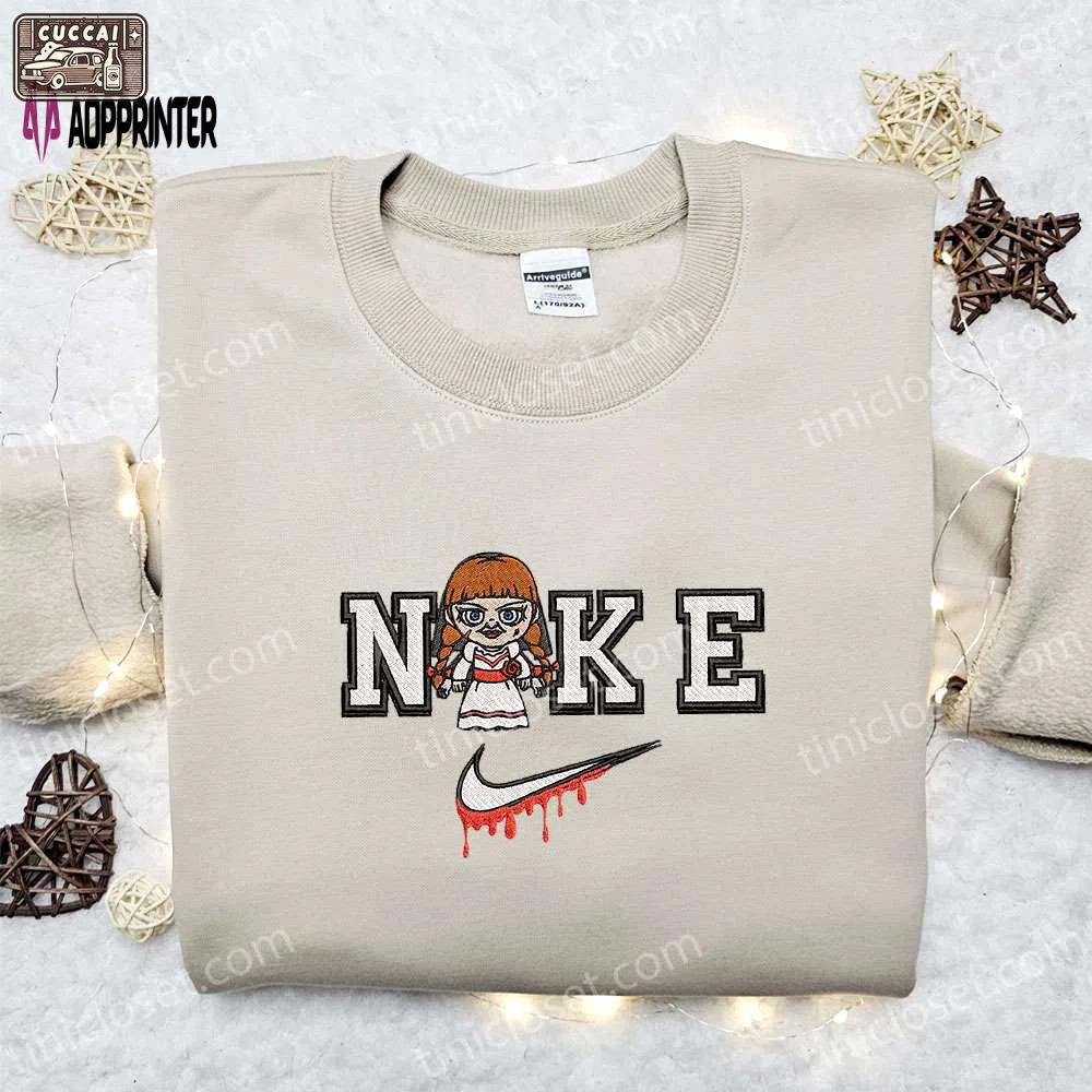Annabelle x nike: embroidered hoodie & shirt – best halloween gift ideas Embroidered Shirt