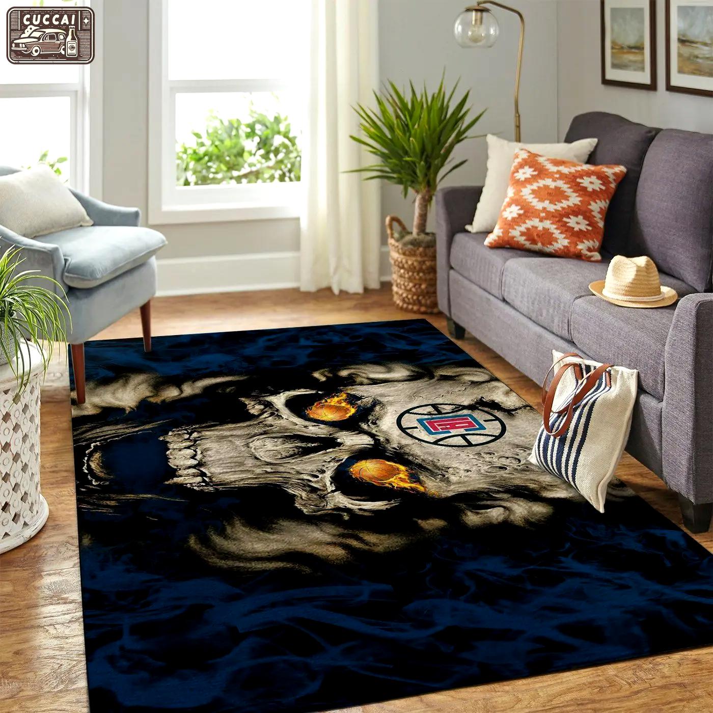 Area rugs team logo skull style living room carpet sports rug regtangle carpet floor decor home decor Rectangle Rug
