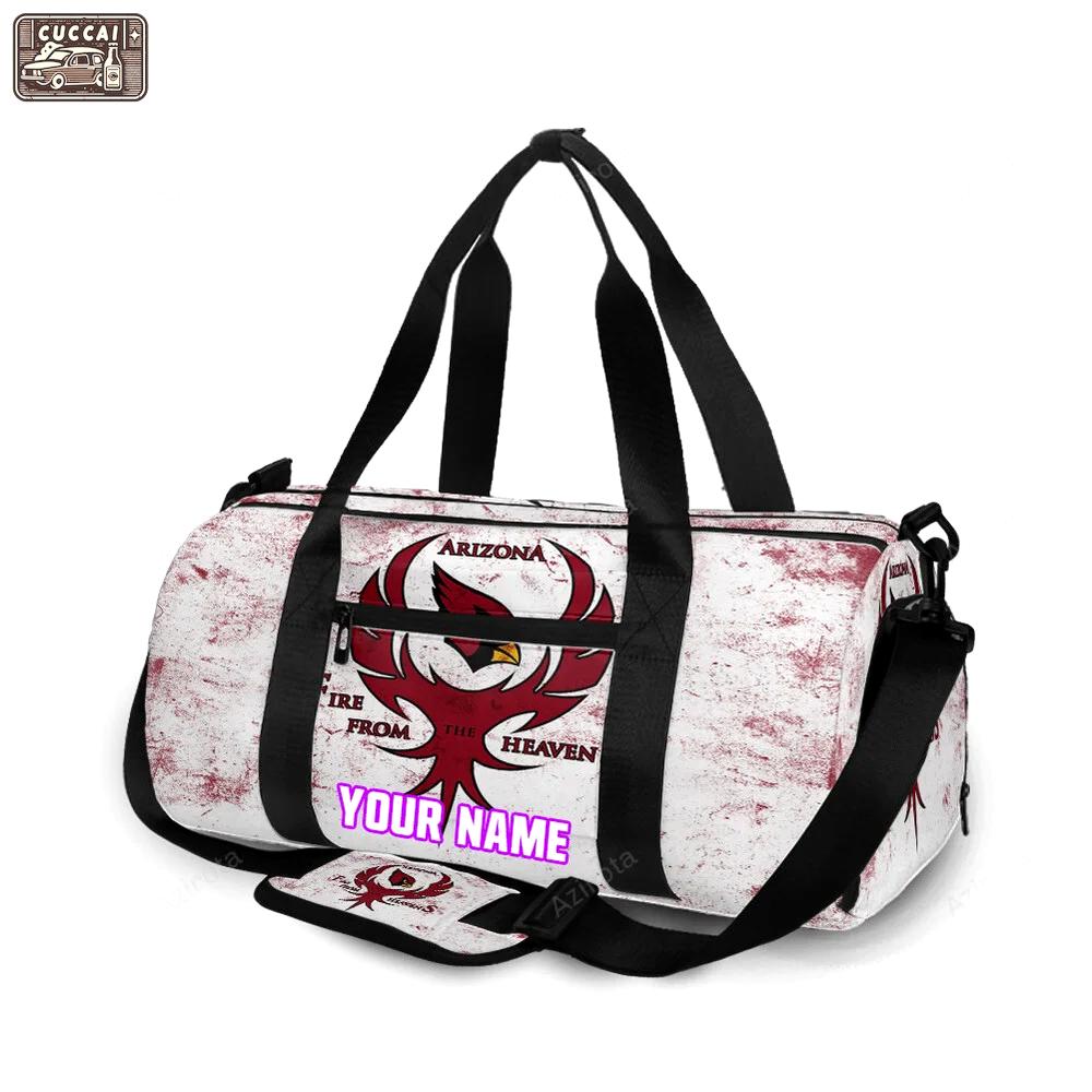 Arizona cardinals fire from the heavens personalized name travel bag gym bag 172 Travel Bag
