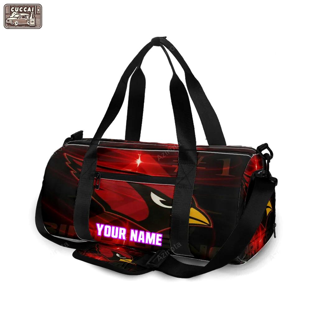 Arizona cardinals logo bird gang personalized name travel bag gym bag 622 Travel Bag