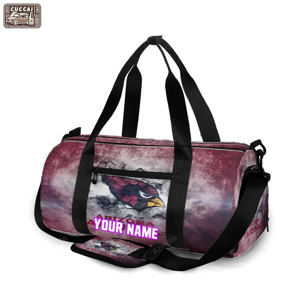 Arizona cardinals logo v5 personalized name travel bag gym bag 1398 Travel Bag