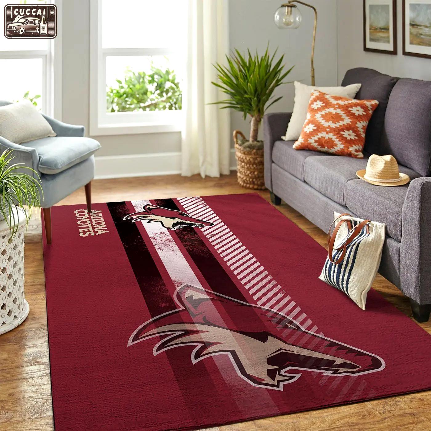 Arizona coyotes nhl area rugs wooden style living room regtangle carpet Rectangle Rug