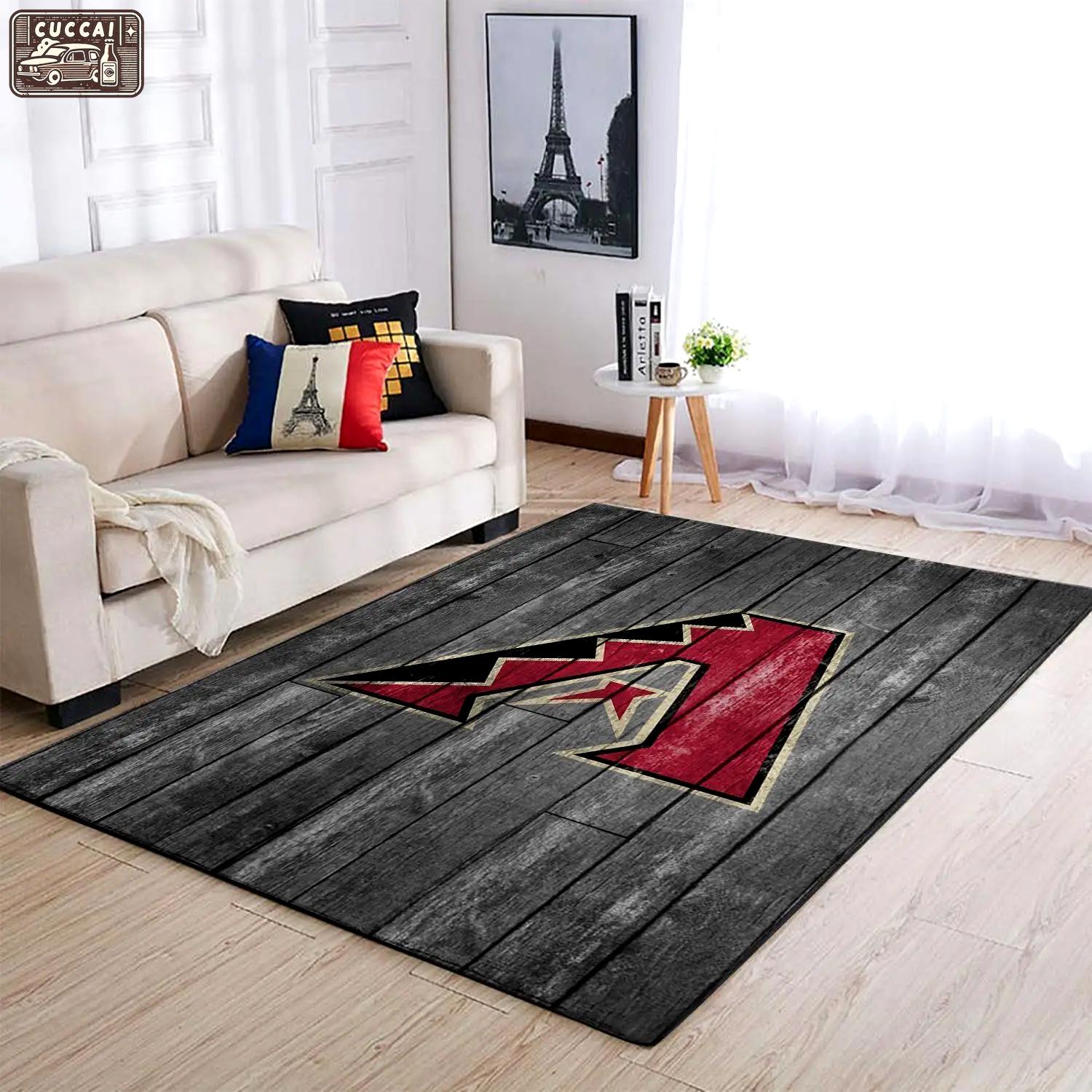 Arizona diamondbacks wooden style area rug mlb team logo carpet 1 Rectangle Rug