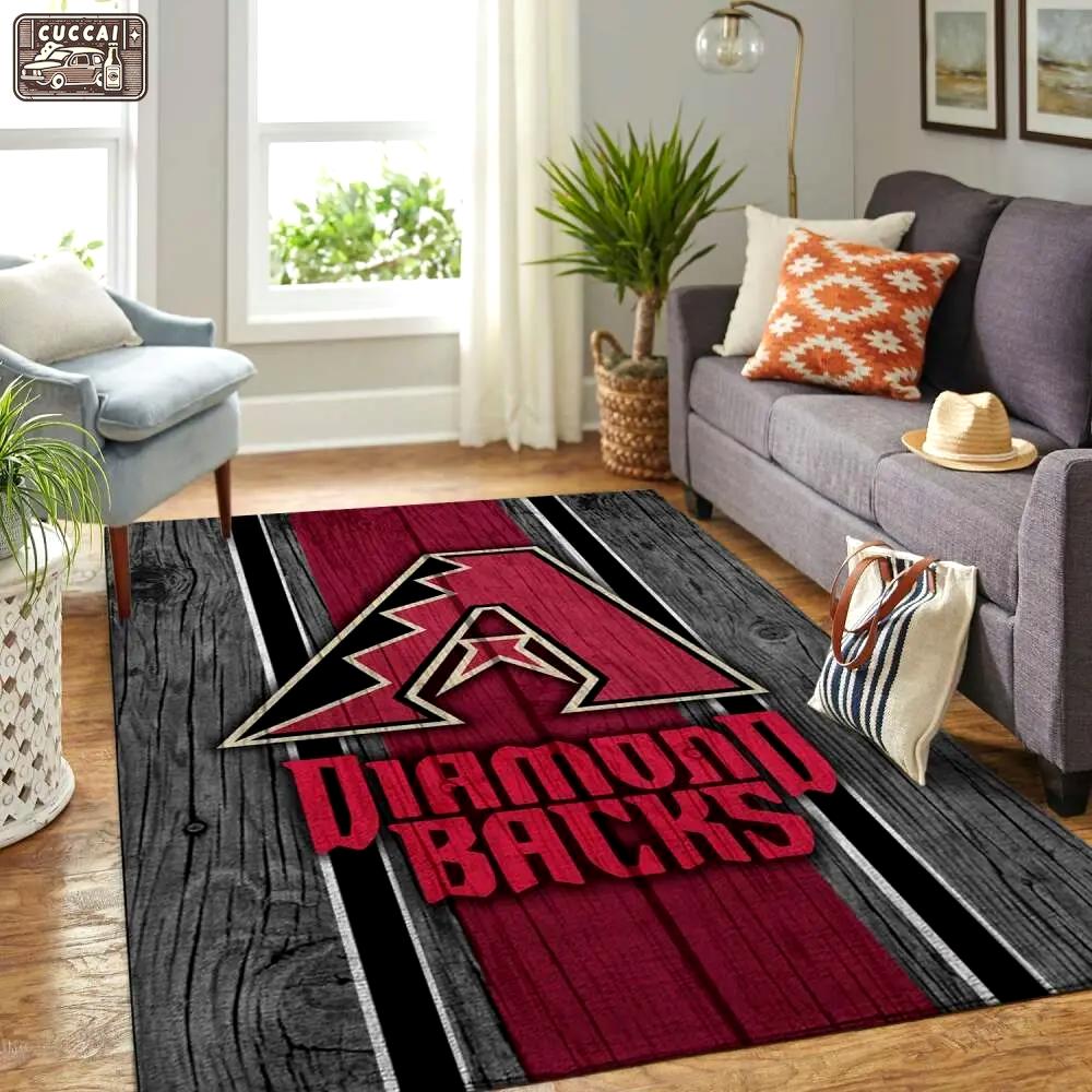 Arizona diamondbacks wooden style area rug mlb team logo carpet 2 Rectangle Rug