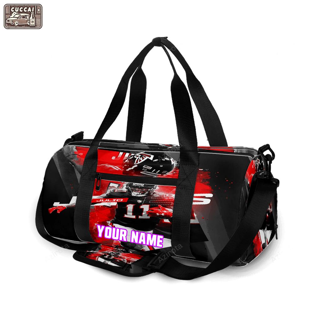 Atlanta falcons julio jones 11 v6 personalized name travel bag gym bag 757 Travel Bag