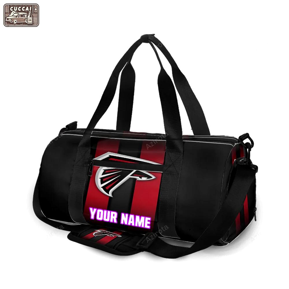 Atlanta falcons stripe logo personalized name travel bag gym bag 1525 Travel Bag
