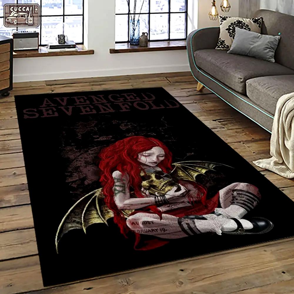 Avenged sevenfold heavy metal band music metalheads carpet area rug home decor best gift for friends as8 Rectangle Rug