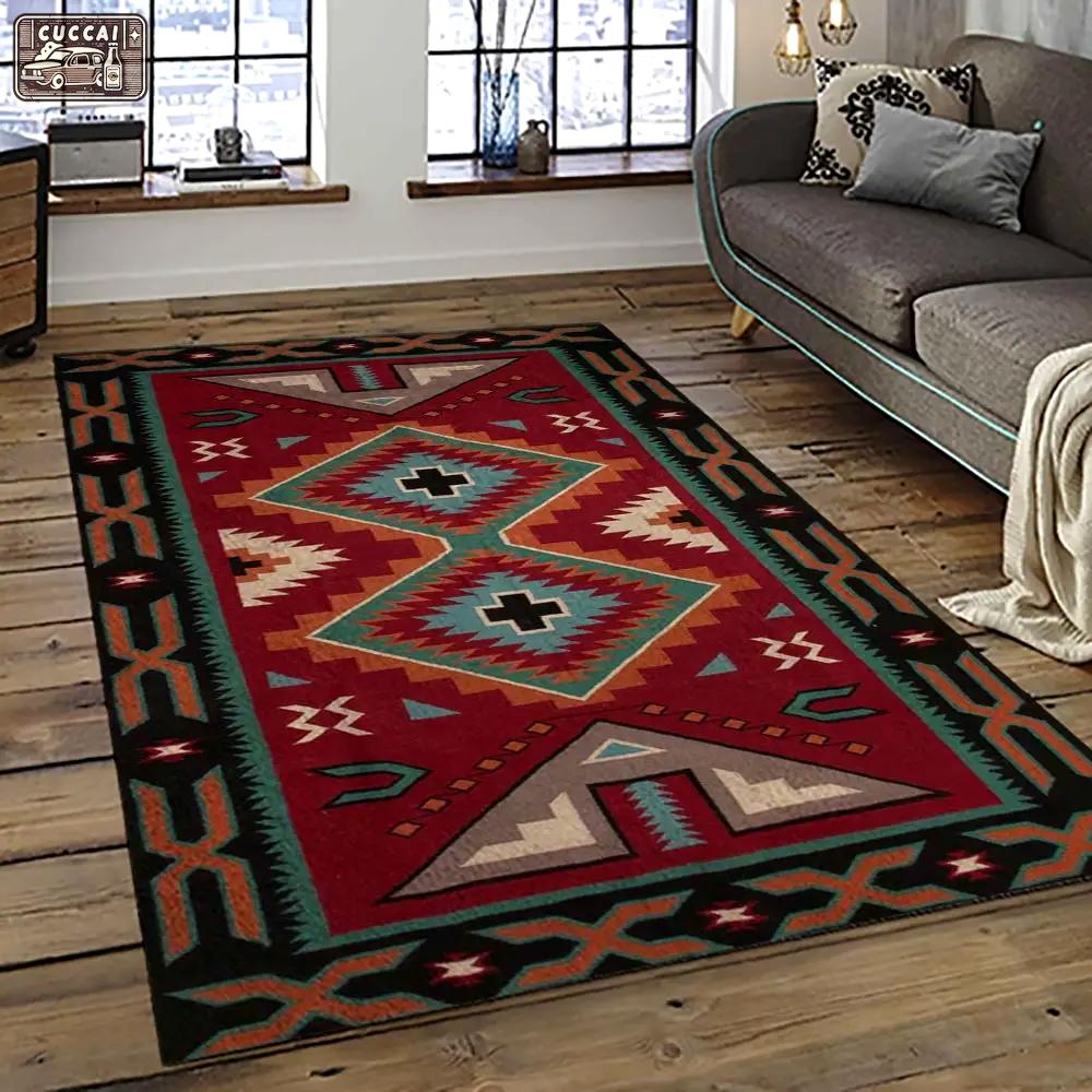 Aztec southwestern geometric shape pattern carpet area rug best gift for home decor event gift asg58 Rectangle Rug