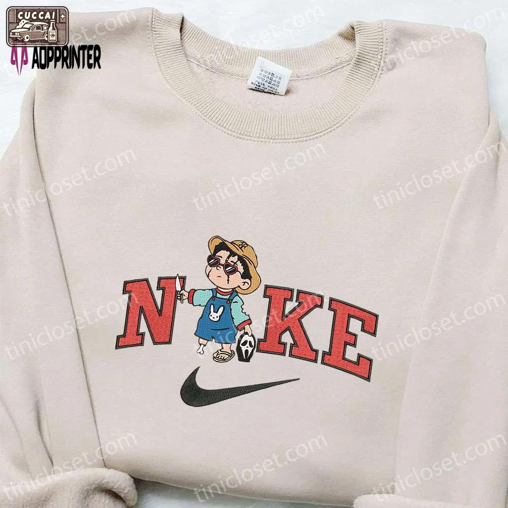 Baby benito ghostface x nike embroidered sweatshirt halloween shirt best gift ideas Embroidered Shirt