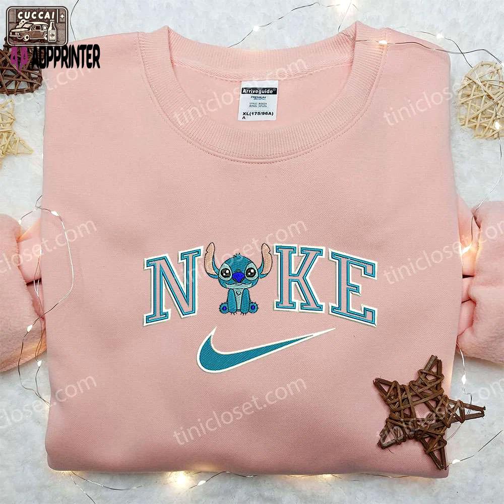 Baby stitch x nike embroidered sweatshirt – lilo and stitch & nike inspired shirt Embroidered Shirt