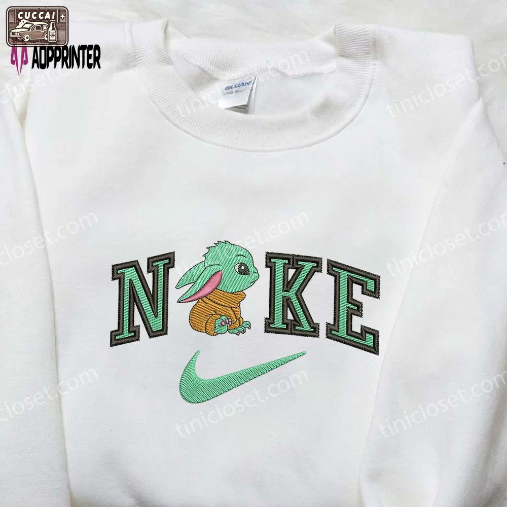 Baby yoda x nike embroidered shirt – star wars disney inspired Embroidered Shirt