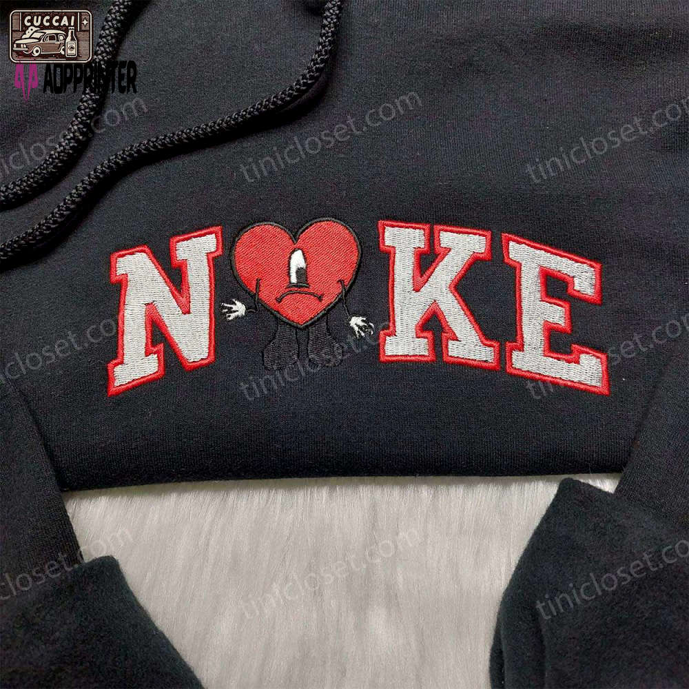Bad bunny custom nike embroidered shirt – trending and unique design Embroidered Shirt