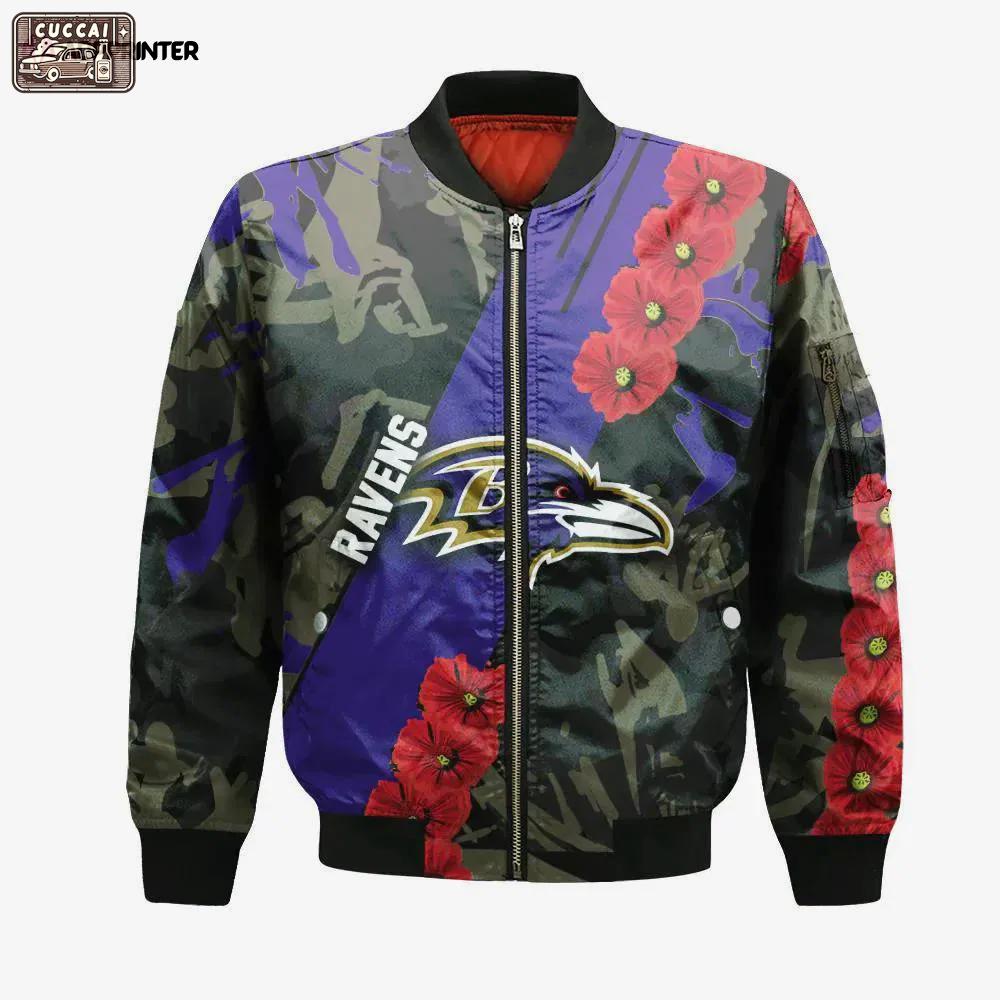Baltimore ravens bomber jacket 3d printed sport style keep go on Bomber Jacket
