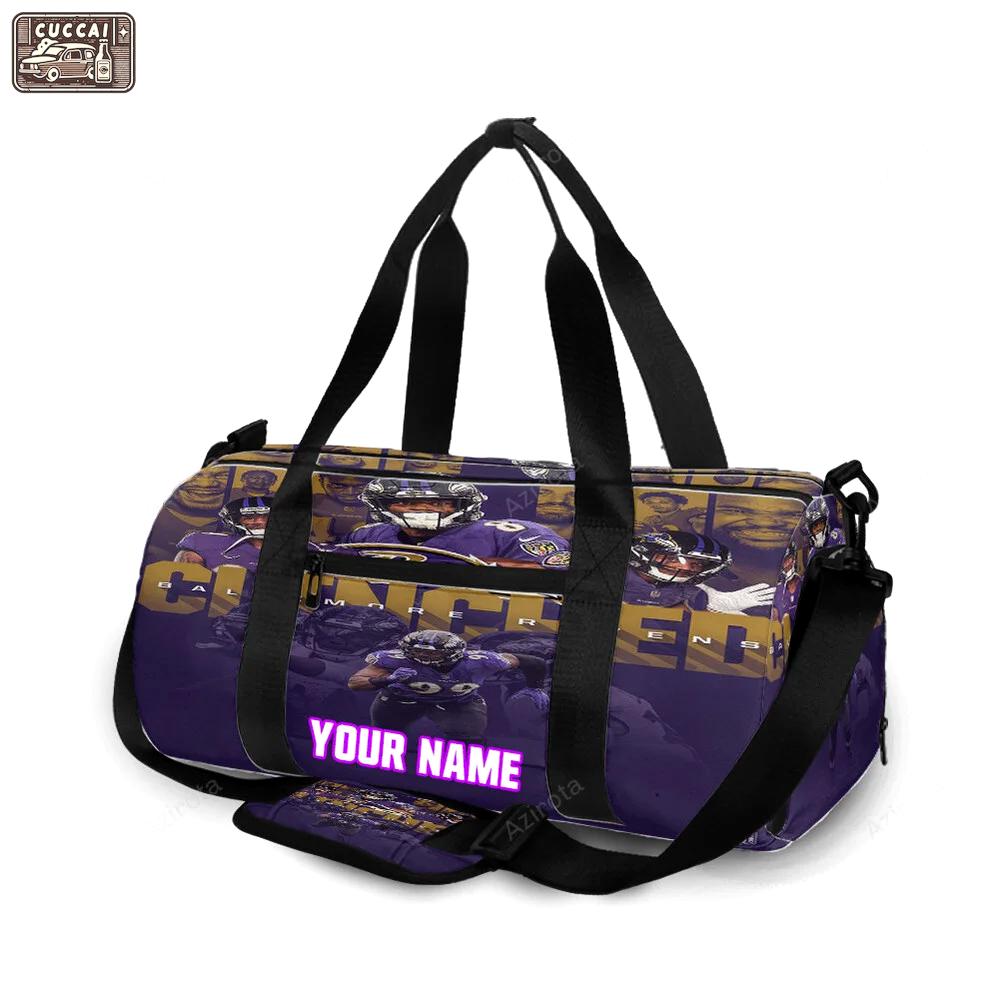 Baltimore ravens clinched team2 personalized name travel bag gym bag 1777 Travel Bag
