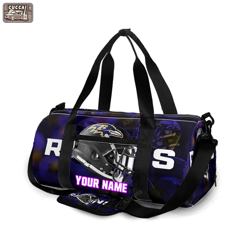 Baltimore ravens helmet personalized name travel bag gym bag 276 Travel Bag
