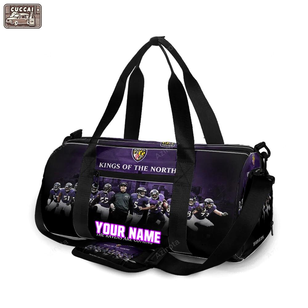 Baltimore ravens kings of the north personalized name travel bag gym bag 1248 Travel Bag