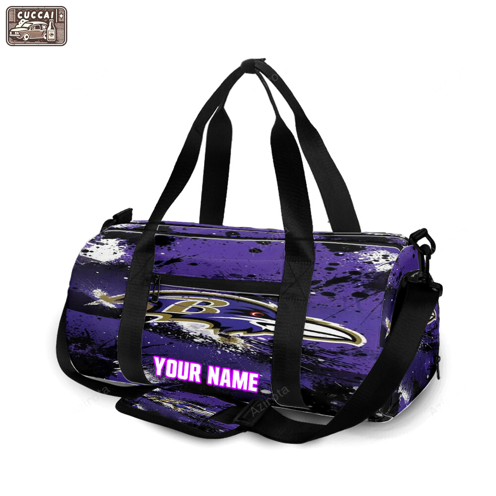 Baltimore ravens logo brush2 personalized name travel bag gym bag 1769 Travel Bag