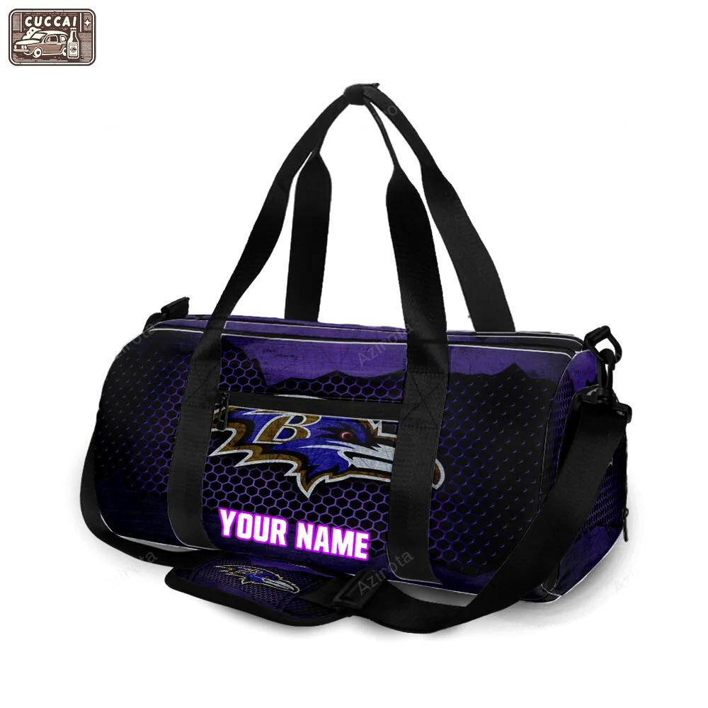 Baltimore ravens metal2 personalized name travel bag gym bag 974 Travel Bag