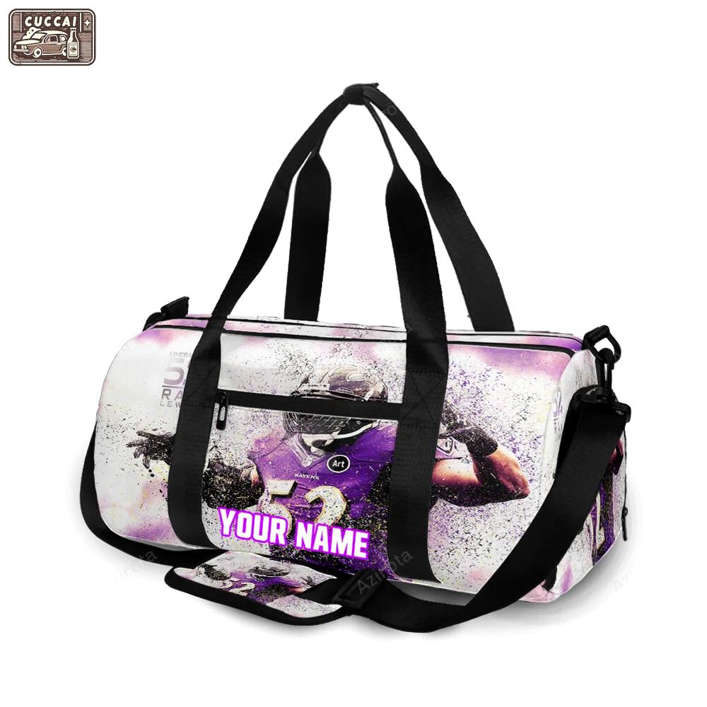 Baltimore ravens ray lewis 52 v5 panting personalized name travel bag gym bag 219 Travel Bag