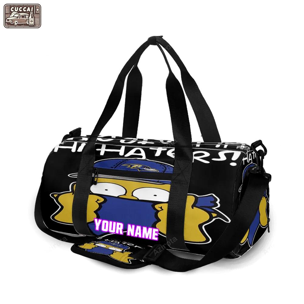 Baltimore ravens simpsons hi haters personalized name travel bag gym bag 1236 Travel Bag