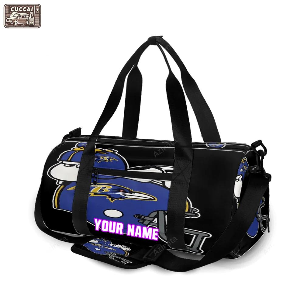 Baltimore ravens snoopy helmet personalized name travel bag gym bag 90 Travel Bag
