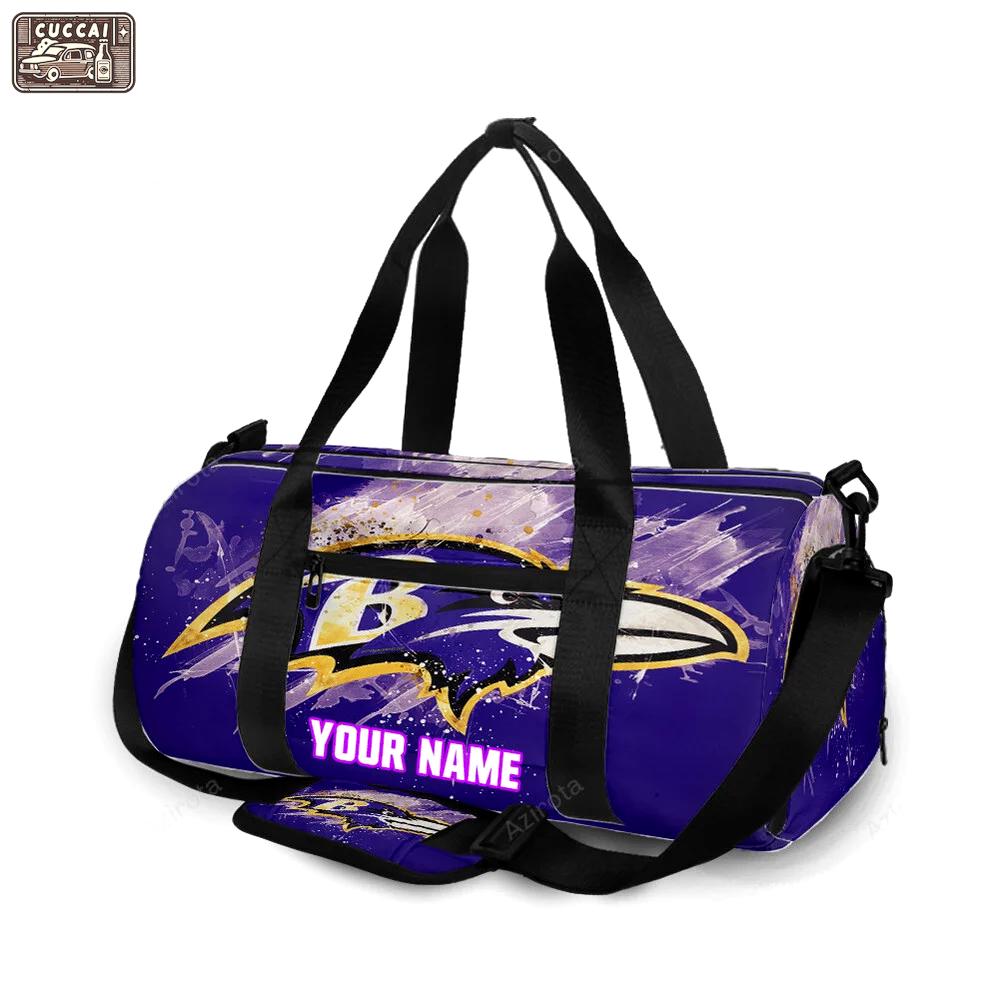 Baltimore ravens texture2 personalized name travel bag gym bag 1659 Travel Bag
