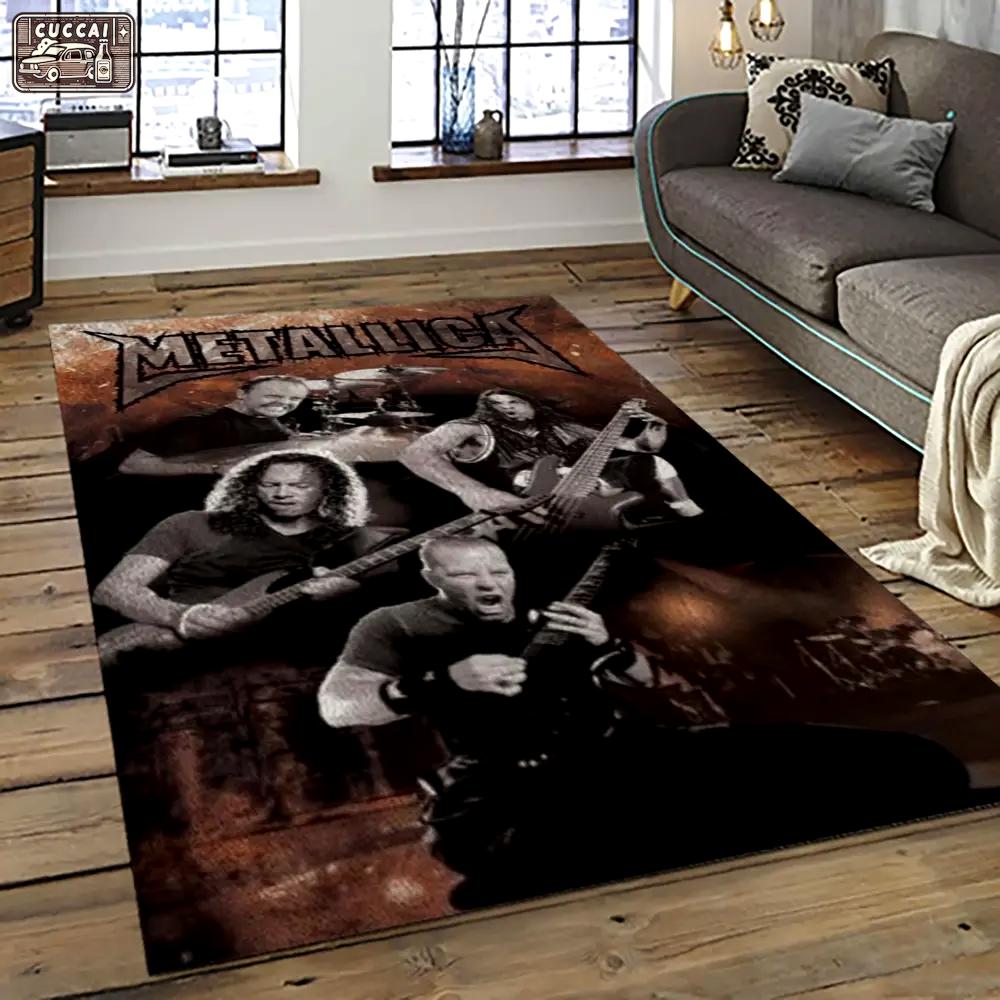 Band metallica music carpet rectangle area rug for living room bedroom decor ma25 Rectangle Rug