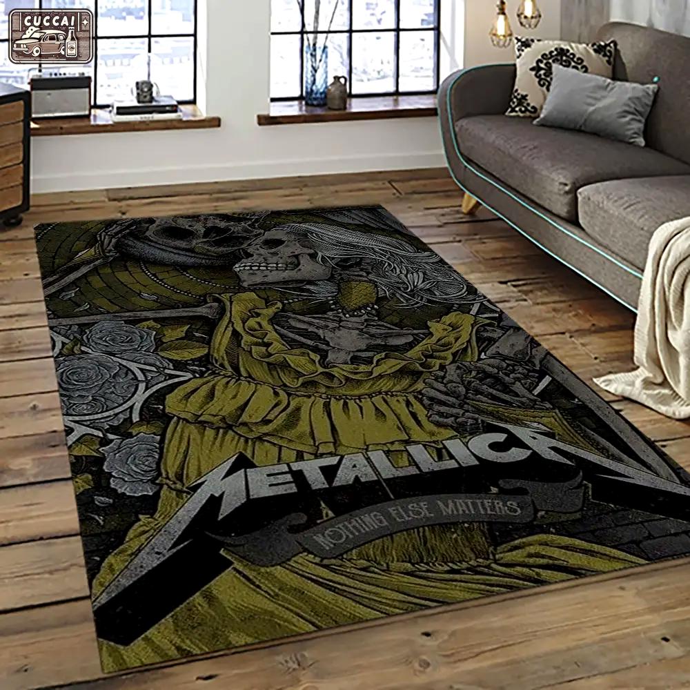 Band metallica music carpet rectangle area rug for living room bedroom decor ma34 Rectangle Rug